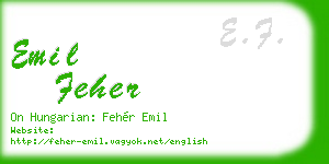 emil feher business card
